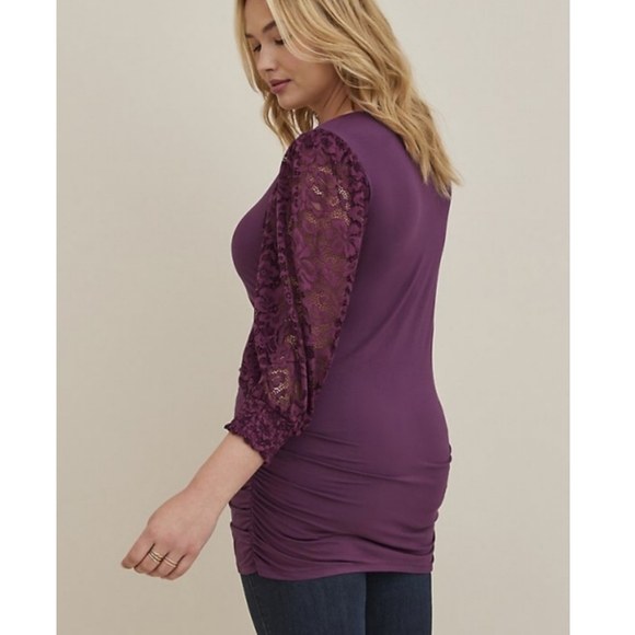 NWT TORRID 2X V-NECK RAYON/SPANDEX TOP - Picture 3 of 5